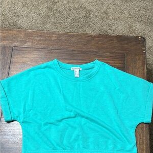 Forever 21 Turquoise Cropped Tee